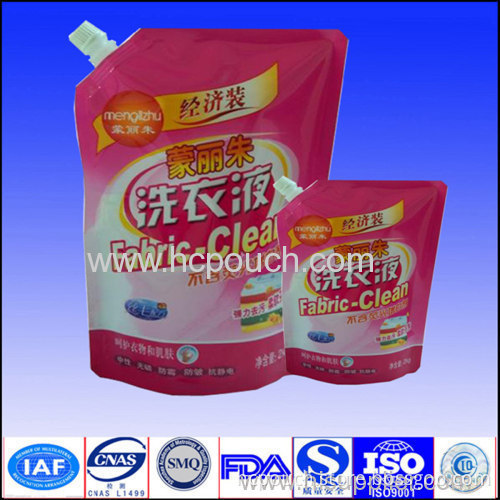 Stand Up Spout Bags For Liquid Detergent 